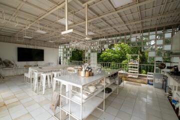 Large modern kitchen with open-air design