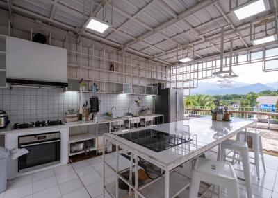 Spacious kitchen with modern appliances and ample storage