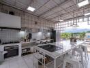 Spacious kitchen with modern appliances and ample storage