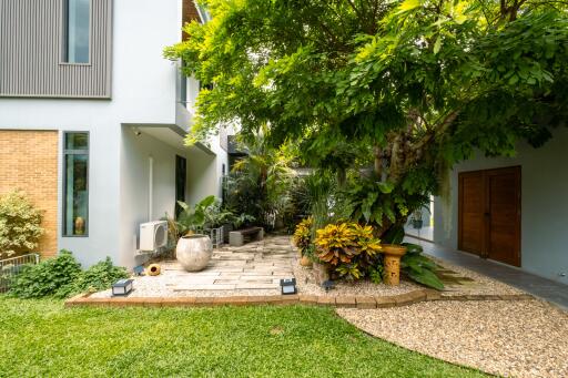 Beautifully landscaped garden area with lush greenery