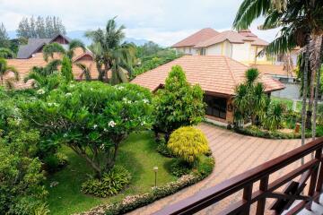 Exterior view of a house and garden