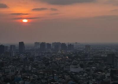 City view at sunset