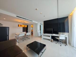 Modern living area with kitchen and dining space