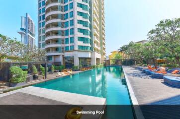 Outdoor swimming pool in a residential complex