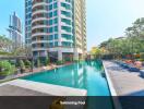 Outdoor swimming pool in a residential complex