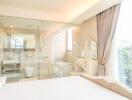 Spacious and bright bedroom with ensuite bathroom