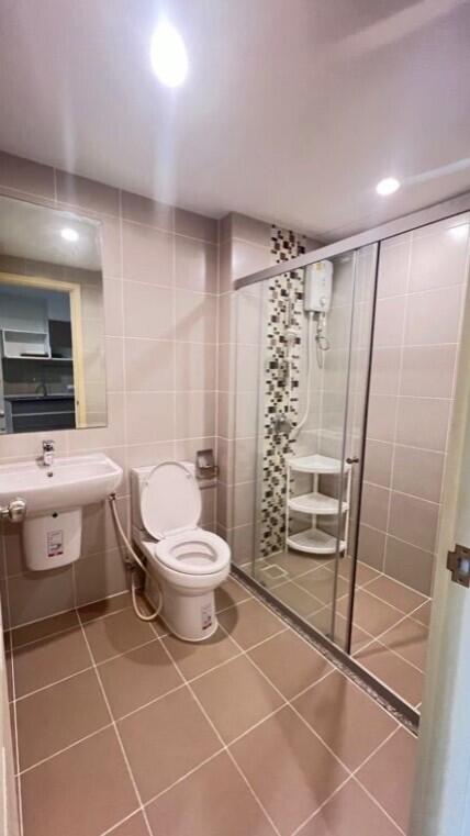 Modern bathroom with shower and toilet