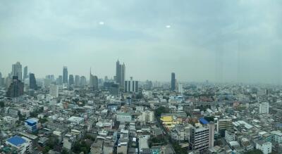 Panoramic view of a city with modern buildings and skyline