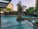 Swimming pool with surrounding greenery