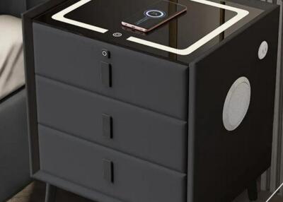 Modern bedside table with wireless charging