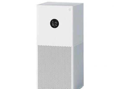 white rectangular air purifier with digital display