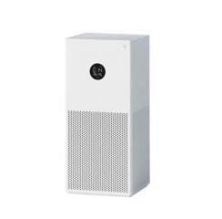 white rectangular air purifier with digital display