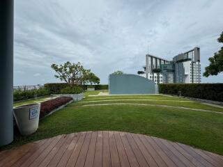 Modern residential outdoor area with greenery