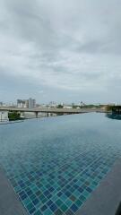 Infinity pool with city view