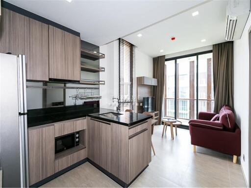 Modern kitchen with integrated living area