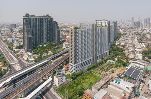 High-rise apartment buildings with cityscape view