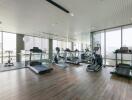 Modern apartment gym with exercise equipment