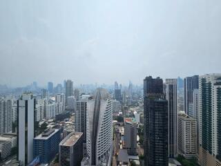 Scenic urban skyline with multiple high-rise buildings