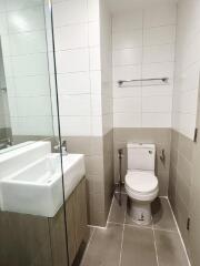 Modern bathroom with sink and toilet