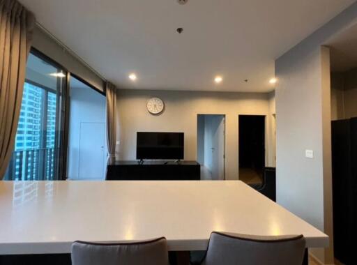 Modern living room with balcony access