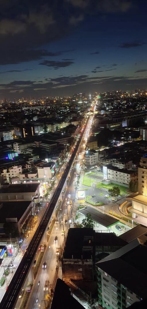 Night cityscape view from tall building