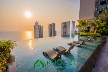 For salel! New room with direct sea view: The Riviera Wong Amat 1 Bed 1 Bath 35 sqm. On the 6th floor