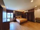 Spacious bedroom with modern design