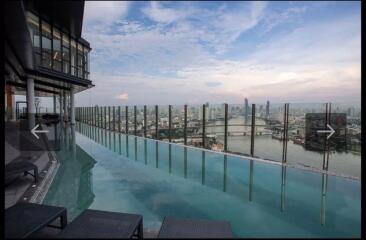 rooftop pool with city view