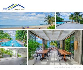 Lovely beachside resort with outdoor seating and swimming pool