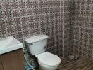 Bathroom with patterned tile