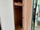 Open wardrobe in bedroom