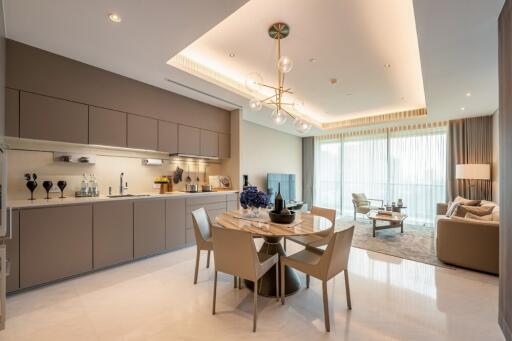 Modern open-plan living room and kitchen