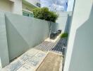 Clean and neat outdoor passage with greenery