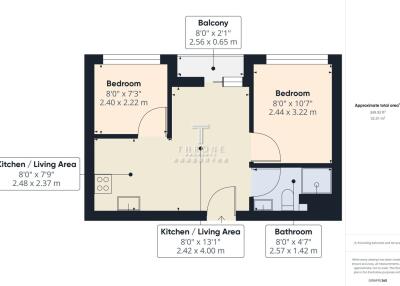 Floor plan of the property showing rooms and their dimensions