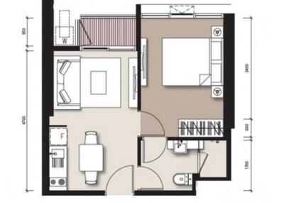 Detailed floor plan of an apartment