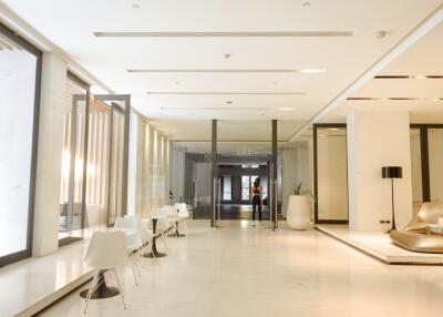 Modern lobby with contemporary furniture and open space