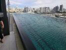 Infinity pool with city view