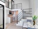 Modern Studio Apartment with Loft and Kitchen