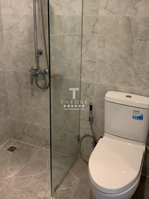 Modern bathroom with shower and toilet