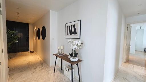 Modern hallway with decor and artwork