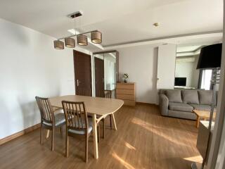 Spacious living room with a dining area