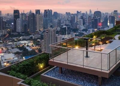 Rooftop terrace with city view