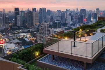 Rooftop terrace with city view