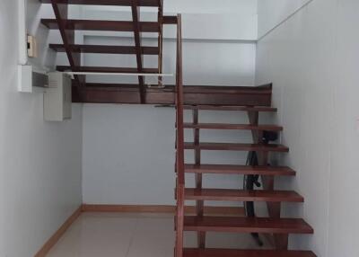 Modern wooden staircase with clean design