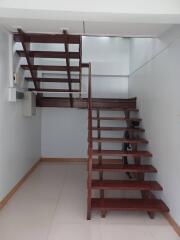 Modern wooden staircase with clean design