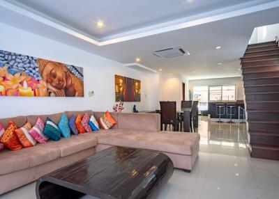 Spacious modern living area with stylish decor