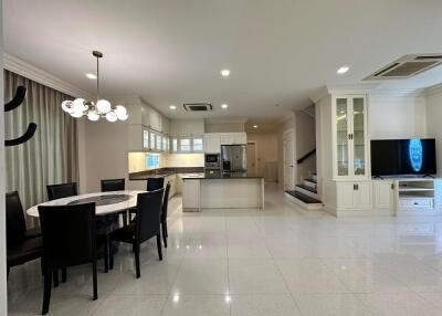 Spacious modern kitchen and dining area