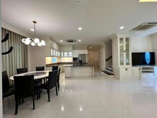 Spacious modern kitchen and dining area