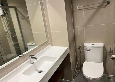 Modern bathroom with vanity and toilet