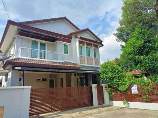 Front view of a two-story modern house